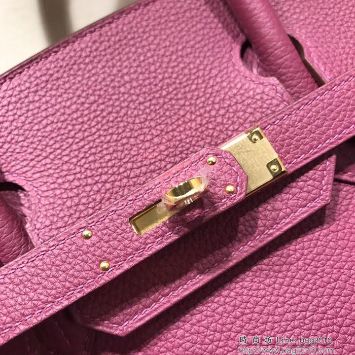 HERMES愛馬仕 鉑金包 Birkin 30cm Togo L3 Rose Pourpre 粉紫色 金扣 頂級工藝 純純手縫蠟線 時尚手提包 時尚手提包  Ama1203